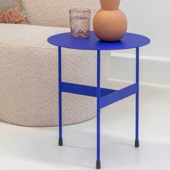 Wohnen Blauer Beistelltisch aus Stahl - Tegal