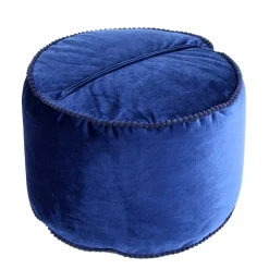 Wohnen Blauer Samt Pouf in runder Form - Briotova