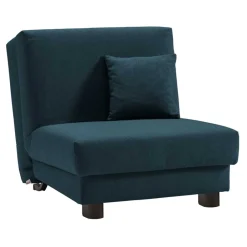 Wohnen Sofas|Sofa*Blauer Schlafsessel mit Flachgewebe Stoffbezug - Tirenaso