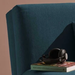 Wohnen Sofas|Sofa*Blauer Schlafsessel mit Flachgewebe Stoffbezug - Tirenaso