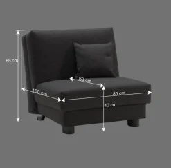 Wohnen Sofas|Sofa*Blauer Schlafsessel mit Flachgewebe Stoffbezug - Tirenaso