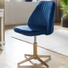 Wohnen Blauer Schreibtischstuhl aus Samt - Lalita