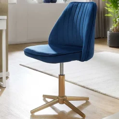 Wohnen Blauer Schreibtischstuhl aus Samt - Lalita