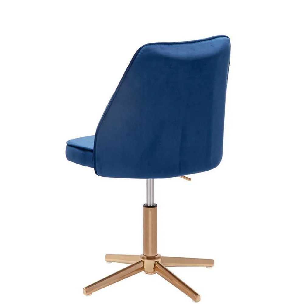 Wohnen Blauer Schreibtischstuhl aus Samt - Lalita