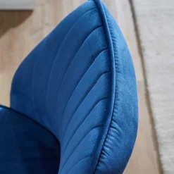 Wohnen Blauer Schreibtischstuhl aus Samt - Lalita