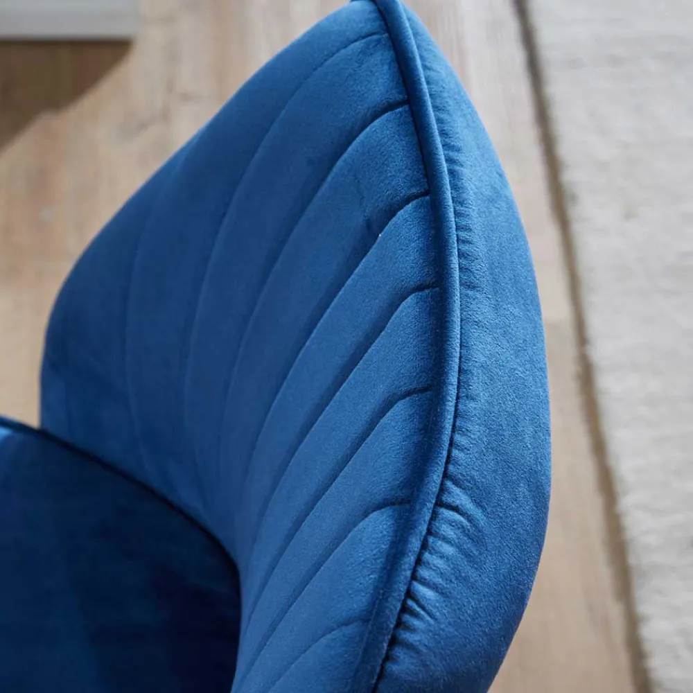 Wohnen Blauer Schreibtischstuhl aus Samt - Lalita