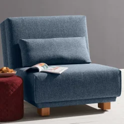 Wohnen Blauer Stoffsessel mit Schlaffunktion - Zimena