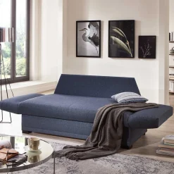 Wohnen Betten|Betten*Blaues Schlafsofa mit verstellbaren Armlehnen - Lash