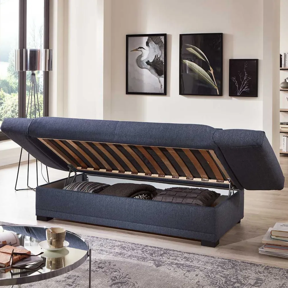 Wohnen Betten|Betten*Blaues Schlafsofa mit verstellbaren Armlehnen - Lash