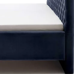 Wohnen Blaues Stauraumbett mit Chesterfield Kopfteil - Lani