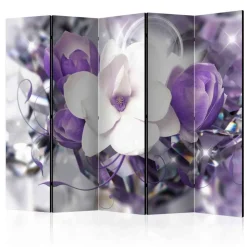 Wohnen Blumen Foto Paravent in Lila Weiß - Etresk