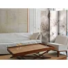 Wohnen Paravents*Blumen Motiv Paravent in Beige Grau - Villama