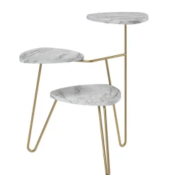 Wohnen Telefontische*Blumenständer in heller Marmoroptik - Botanios