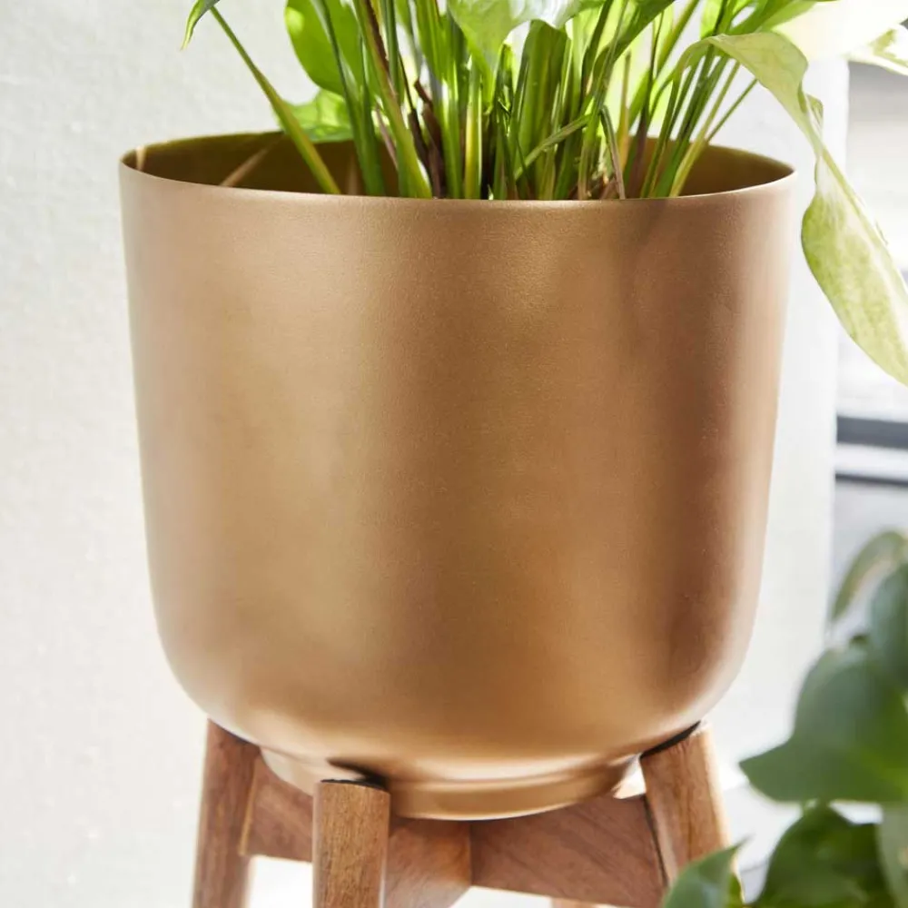 Wohnen Blumentöpfe aus Metall in Gold - Nell II (zweiteilig)