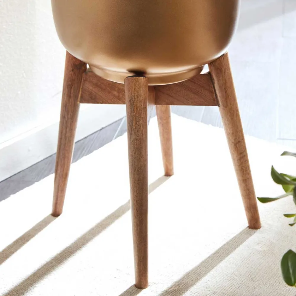 Wohnen Blumentöpfe aus Metall in Gold - Nell II (zweiteilig)