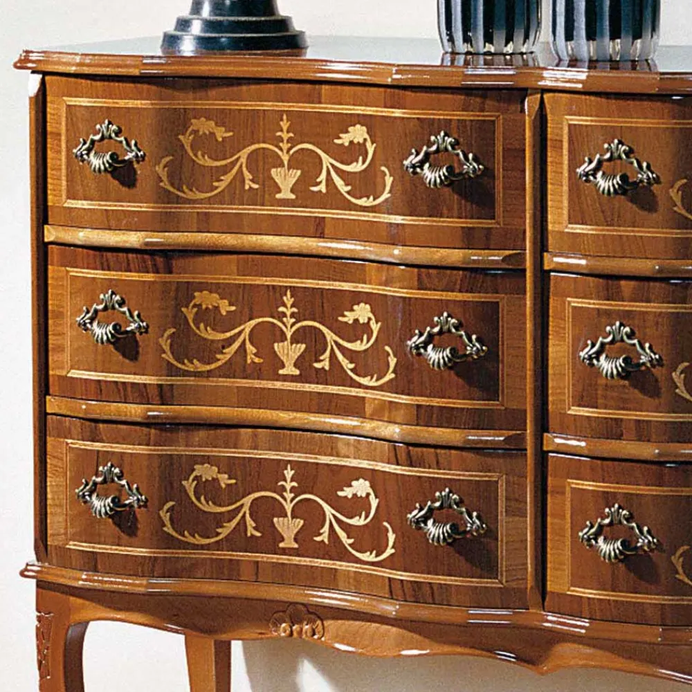 Wohnen Bodenfreie Kommode mit 6 Schubladen Agosto im Barock Stil