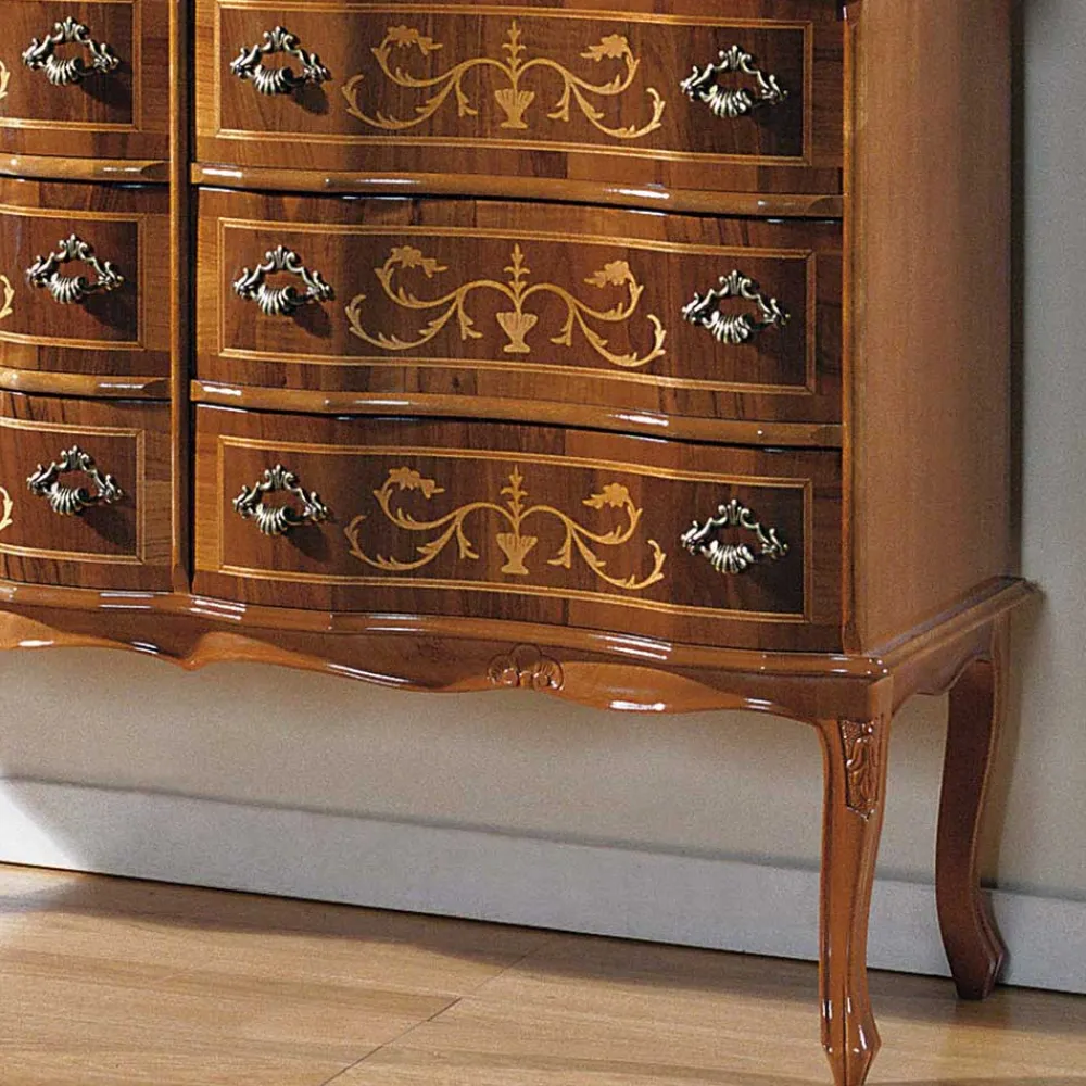 Wohnen Bodenfreie Kommode mit 6 Schubladen Agosto im Barock Stil