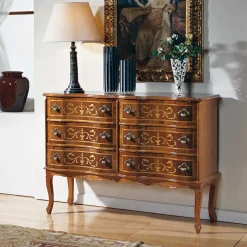 Wohnen Bodenfreie Kommode mit 6 Schubladen Agosto im Barock Stil