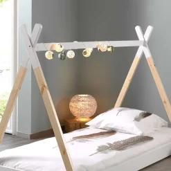 Kinder Wohnen Bodentiefes Kinderbett 90x200 im Zelt Design - Flyma