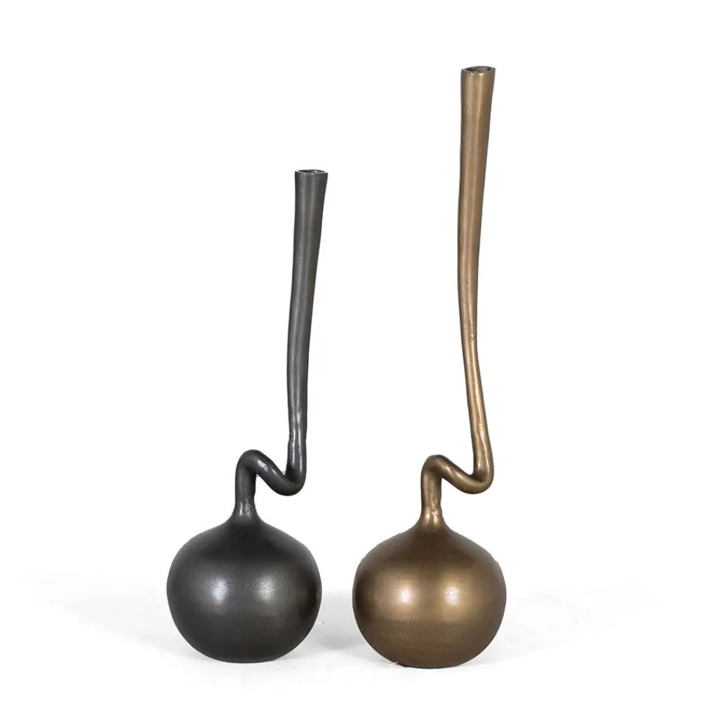 Wohnen Vasen*Bodenvasen Duo aus Metall - Holmes (zweiteilig)