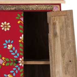 Wohnen Boho Style Möbel|Designermöbel*Boho Kommode mit Blumen Dekor im Folklore Style - Gionala