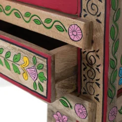 Wohnen Boho Style Möbel|Designermöbel*Boho Kommode mit Blumen Dekor im Folklore Style - Gionala