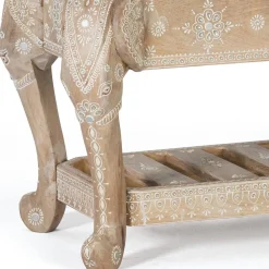 Wohnen Boho Style Möbel|Schuhschränke*Boho Polsterbank in Holz White Wash - Sorellas