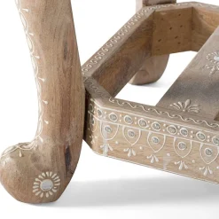 Wohnen Boho Style Möbel|Schuhschränke*Boho Polsterbank in Holz White Wash - Sorellas