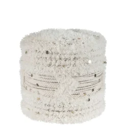 Wohnen Boho Sitzhocker in Cremeweiß - Gloria