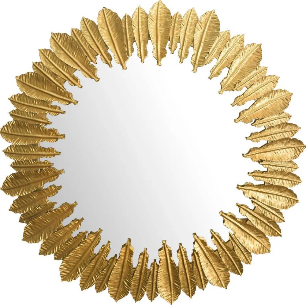 Wohnen Spiegel|Flurspiegel*Boho Spiegel mit Metallrahmen im Feder Design - Reymon