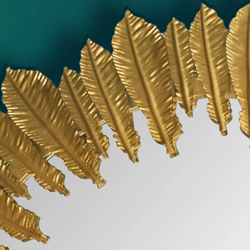 Wohnen Spiegel|Flurspiegel*Boho Spiegel mit Metallrahmen im Feder Design - Reymon