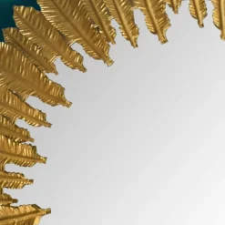 Wohnen Spiegel|Flurspiegel*Boho Spiegel mit Metallrahmen im Feder Design - Reymon