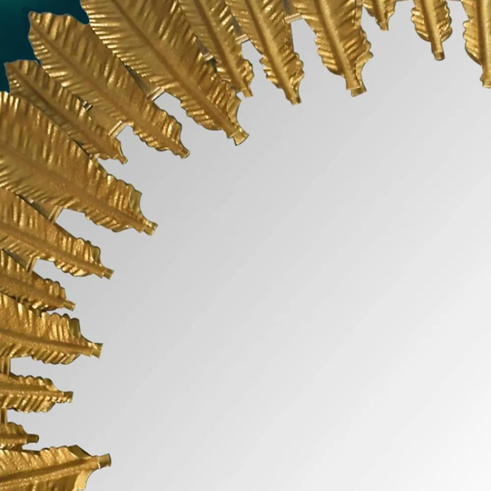 Wohnen Spiegel|Flurspiegel*Boho Spiegel mit Metallrahmen im Feder Design - Reymon