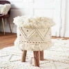 Wohnen Sessel & Hocker|Boho Style Möbel*Boho Style Hocker in Cremeweiß - Puertos