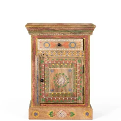 Wohnen Nachttische*Boho Style Nachtschrank aus Mangoholz - Klapan