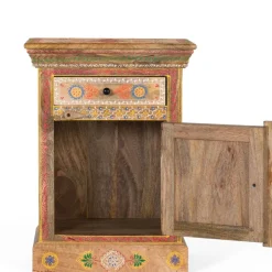 Wohnen Nachttische*Boho Style Nachtschrank aus Mangoholz - Klapan