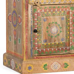 Wohnen Nachttische*Boho Style Nachtschrank aus Mangoholz - Klapan