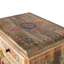 Wohnen Nachttische*Boho Style Nachtschrank aus Mangoholz - Klapan