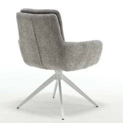 Wohnen Küchenstühle|Esszimmerstühle*Boucle Armlehnenstuhl in Grau - Lulumo (2er Set)