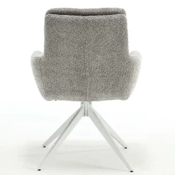 Wohnen Küchenstühle|Esszimmerstühle*Boucle Armlehnenstuhl in Grau - Lulumo (2er Set)