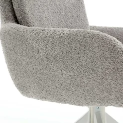 Wohnen Küchenstühle|Esszimmerstühle*Boucle Armlehnenstuhl in Grau - Lulumo (2er Set)