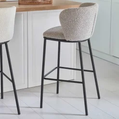 Wohnen Sessel & Hocker|Barhocker*Boucle Barstühle mit 65 cm Sitzhöhe - Lucaz (2er Set)