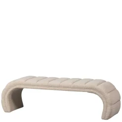 Wohnen Küchenbänke|Bettbänke*Boucle Design Bank in Beigegrau - Porian