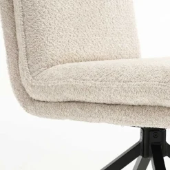 Wohnen Boucle Drehstuhl in Creme - Rocono