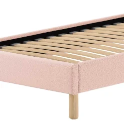 Wohnen Boucle Einzelbett in Rosa mit Natur - Skylab