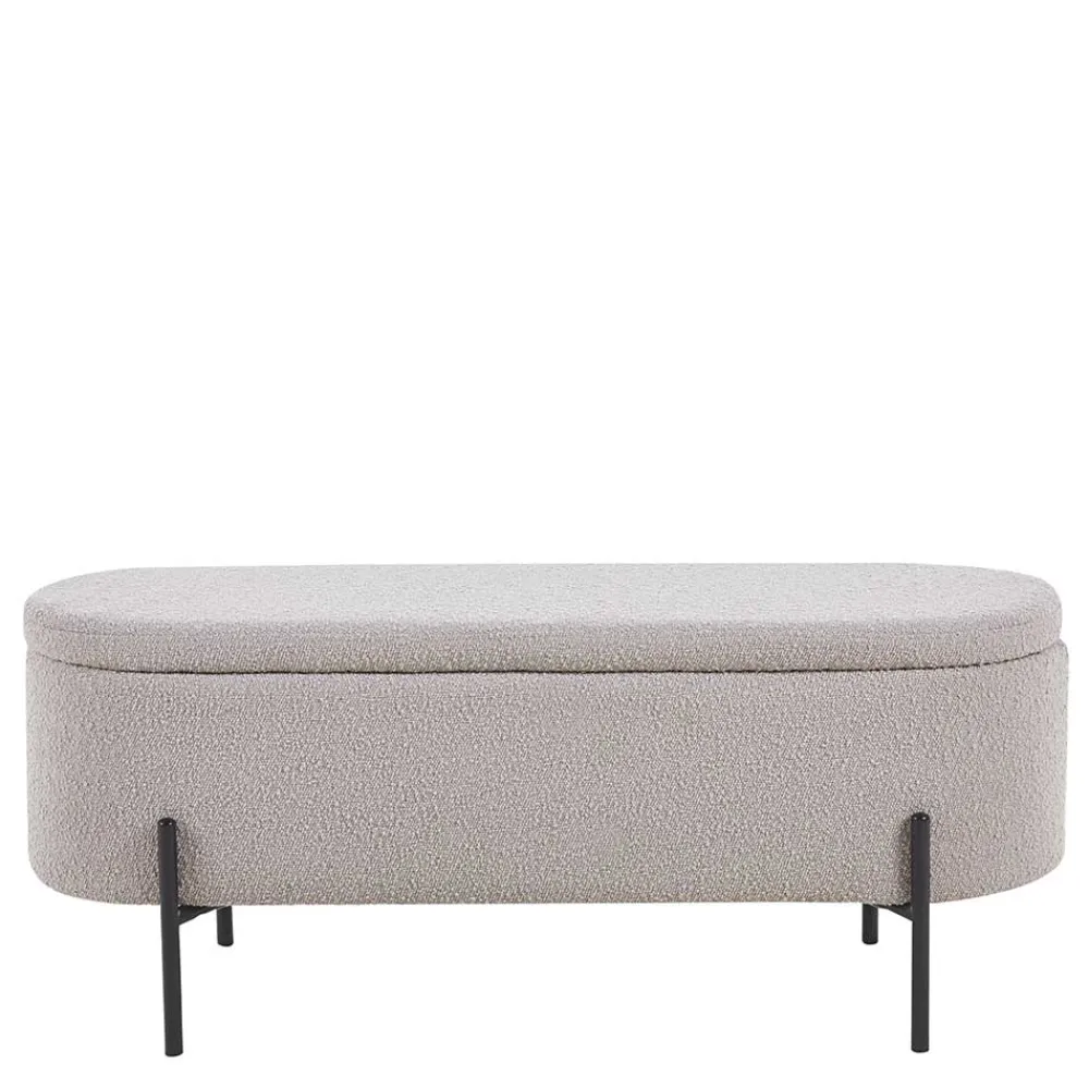 Wohnen Küchenbänke|Bettbänke*Boucle Polsterbank in Oval mit Stauraum - Buryas