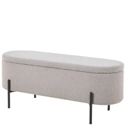 Wohnen Küchenbänke|Bettbänke*Boucle Polsterbank in Oval mit Stauraum - Buryas