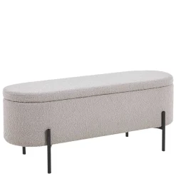 Wohnen Küchenbänke|Bettbänke*Boucle Polsterbank in Oval mit Stauraum - Buryas