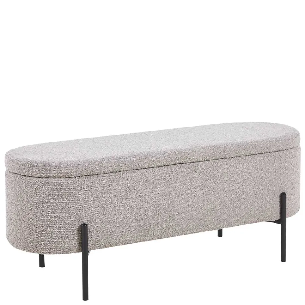 Wohnen Küchenbänke|Bettbänke*Boucle Polsterbank in Oval mit Stauraum - Buryas