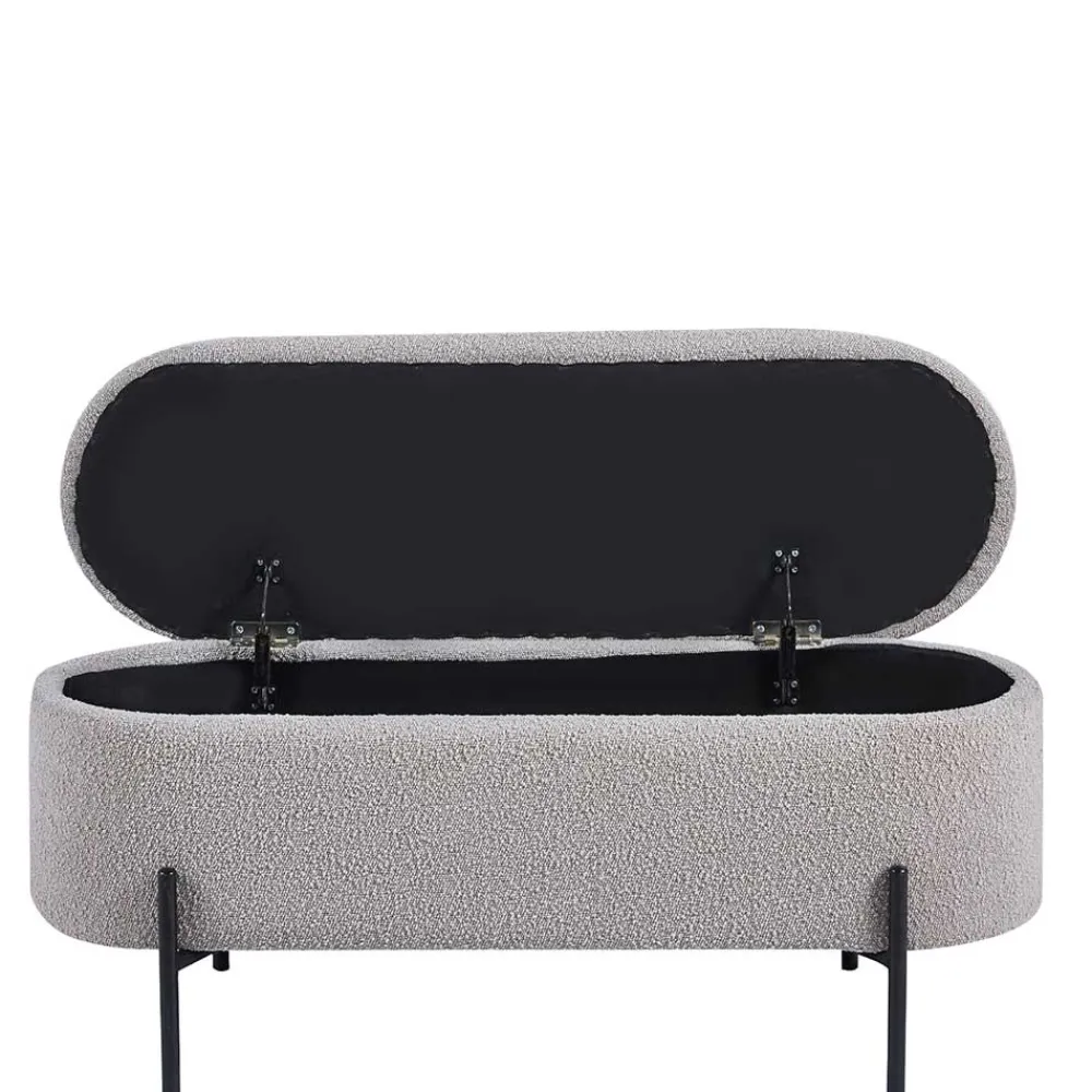 Wohnen Küchenbänke|Bettbänke*Boucle Polsterbank in Oval mit Stauraum - Buryas
